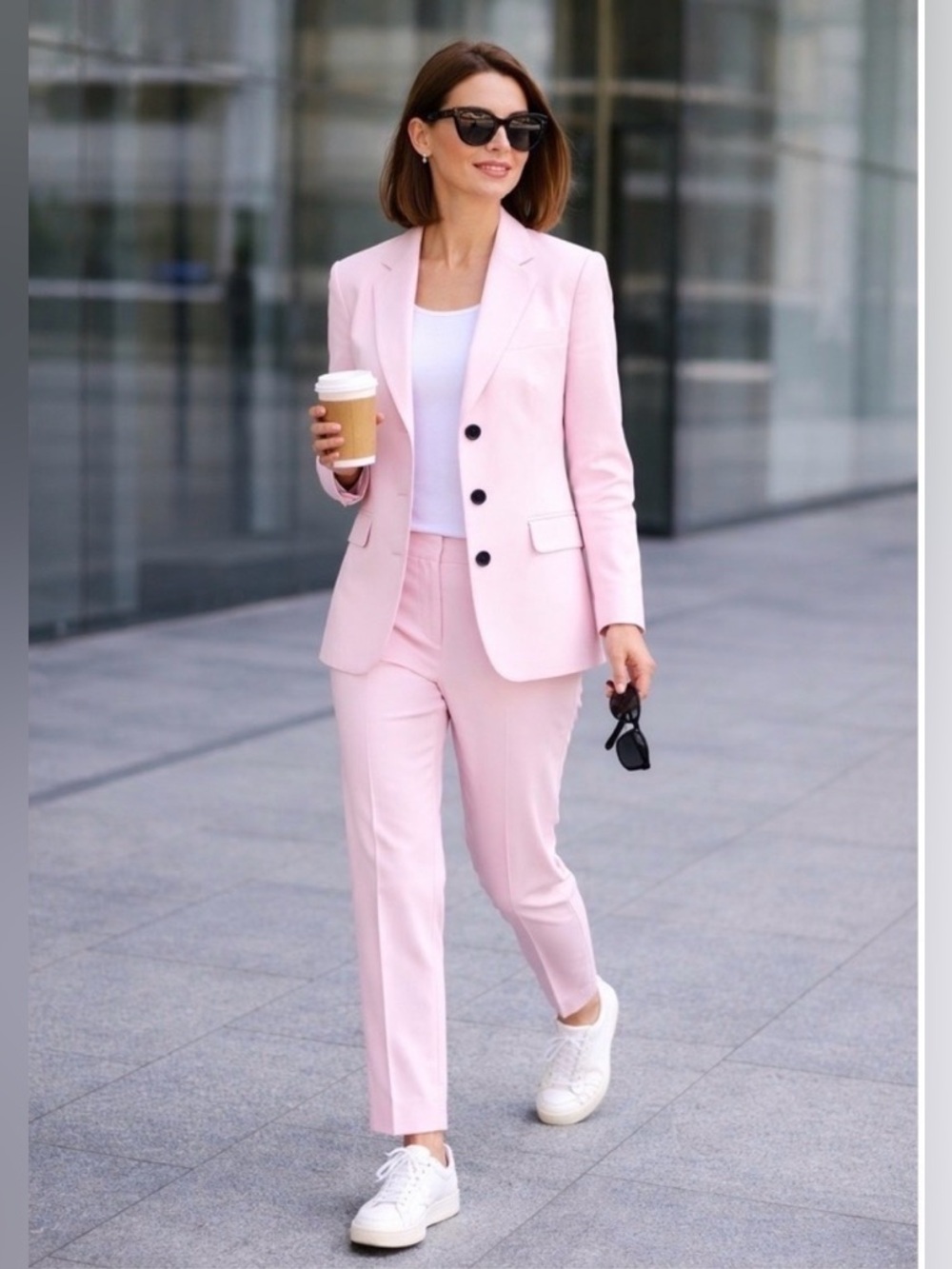 Bogner light pink pants suit size 6